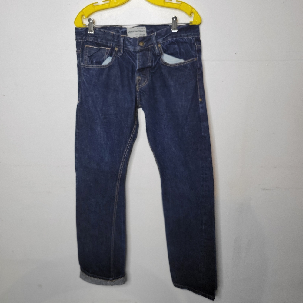 Jimmy Taverniti Selvedge Denim Blue Jeans Straight Leg 33x32